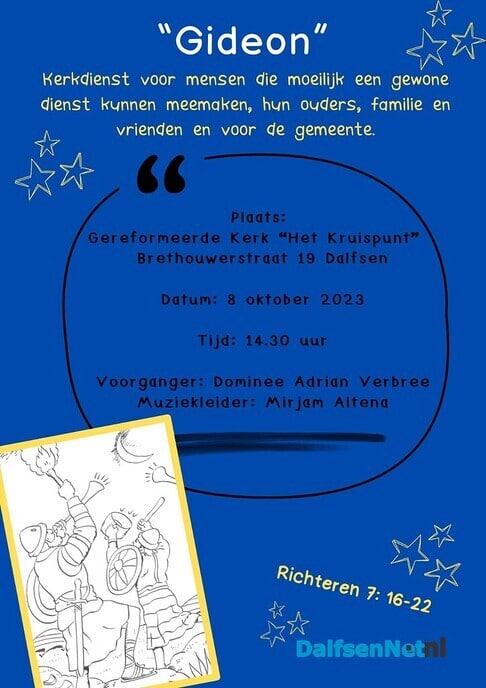 Kerkdienst voor mensen die moeilijk een gewone dienst mee kunnen maken - Foto: Ingezonden foto