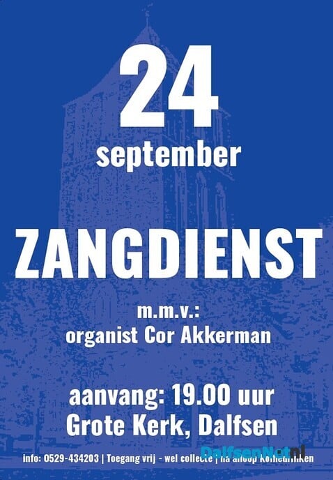 Zangdienst Grote Kerk Dalfsen - Foto: Ingezonden foto