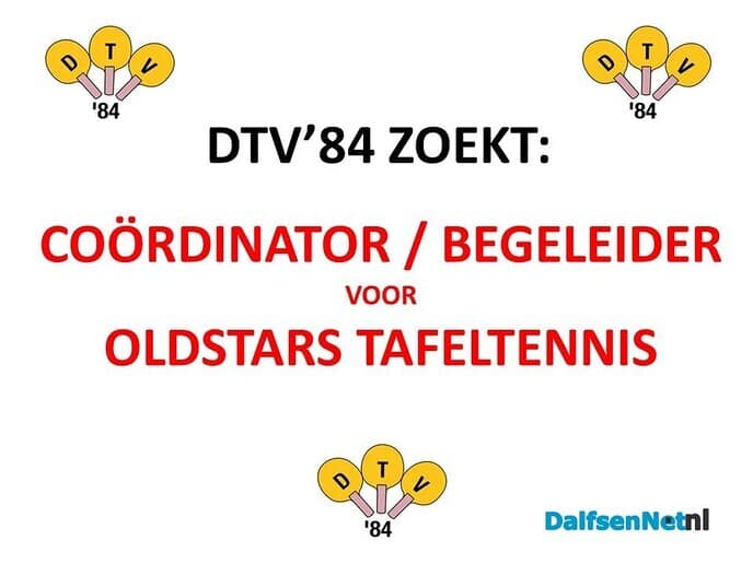 DTV’84: opzetten groep Oldstars Tafeltennis - Foto: Ingezonden foto