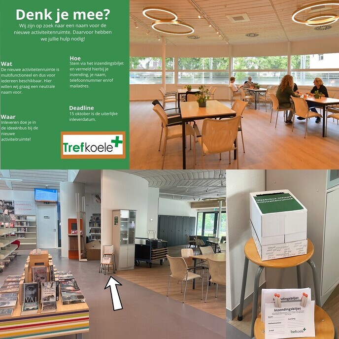 Naam gezocht voor nieuwe activiteitenruimte Trefkoele+