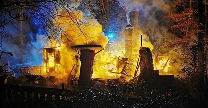 Het levende huis van familie Radstake afgebrand