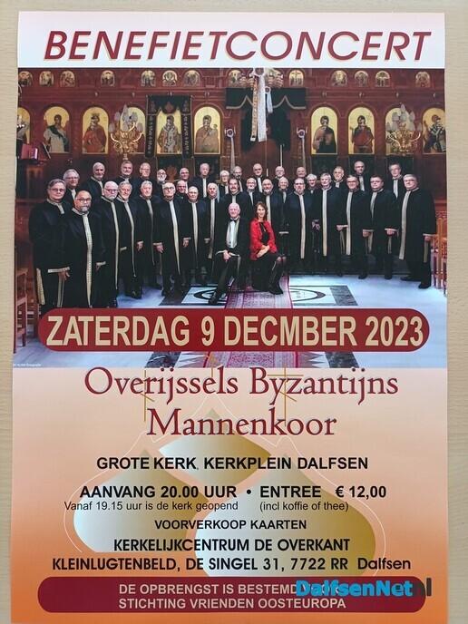 Benefietconcert m.m.v. Overijssels Byzantijns Mannenkoor: - Foto: Ingezonden foto