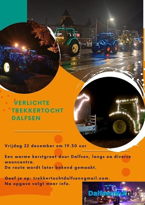 Verlichte trekker optocht - Foto: Ingezonden foto