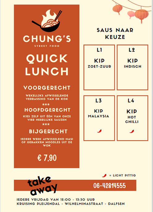Chung Streetfood past openingstijden en menu aan vanwege groot enthousiasme