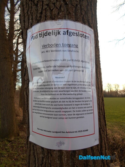 Bomen rooien begonnen