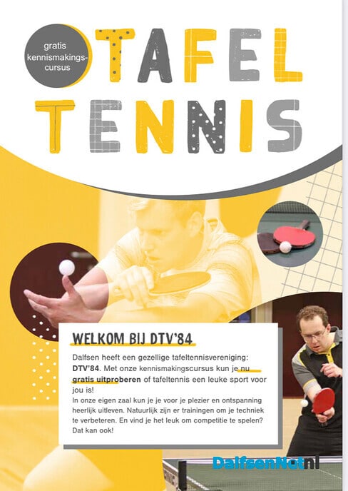 Tafeltennis: Opgeven kan nog tot maandag 22 januari - Foto: Ingezonden foto