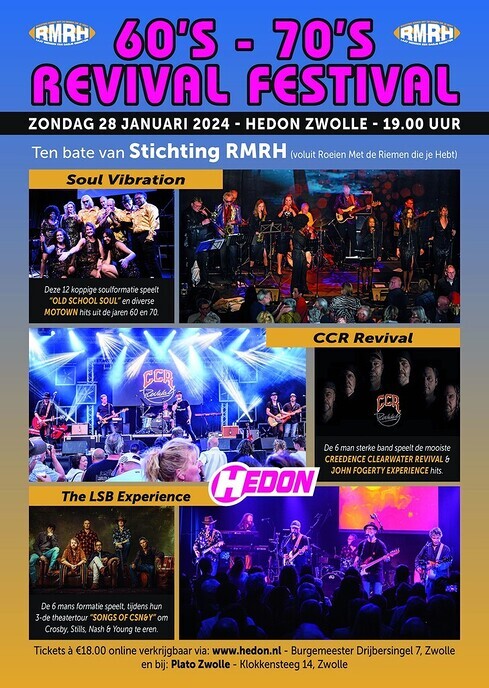 Vanavond het R.M.R.H: 60’S 70’S Revival Benefietfestival