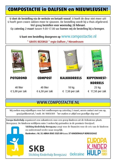 Compostactie Dalfsen en Nieuwleusen zaterdag 2 maart 2024