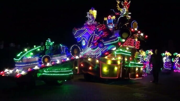 Verlichte carnaval optocht Lemelerveld 2024.