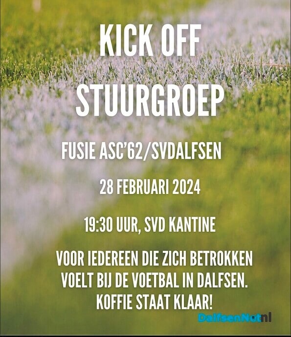 Kick-off stuurgroep fusie ASC’62/SVDalfsen - Foto: Ingezonden foto