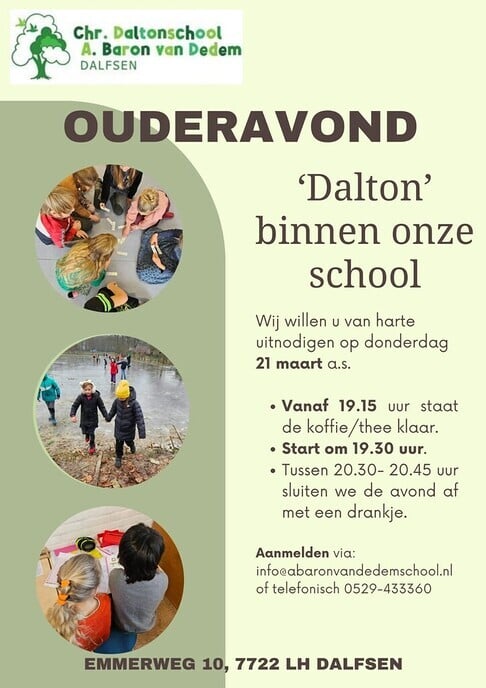 Ouderavond Dalton onderwijs - Foto: Ingezonden foto