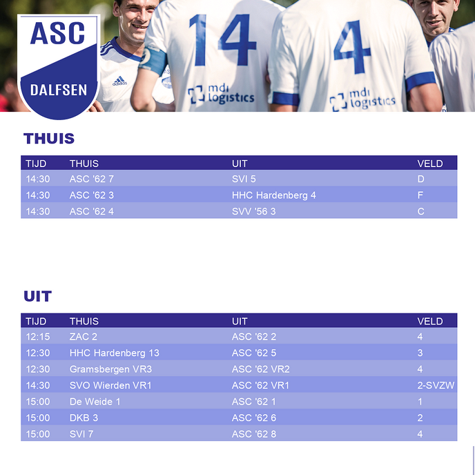 Programma ASC’62 – 6 april - Foto: Ingezonden foto