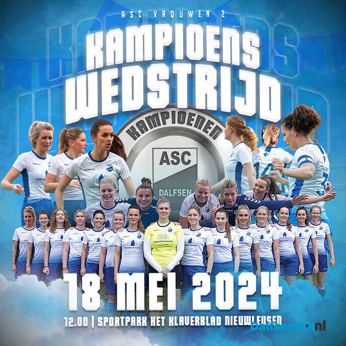 Kampioenswedstrijd ASC vrouwen 2 - Foto: Ingezonden foto