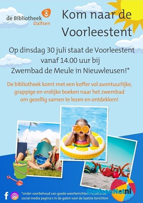 Voorleestent bij Zwembad De Meule - Foto: Ingezonden foto
