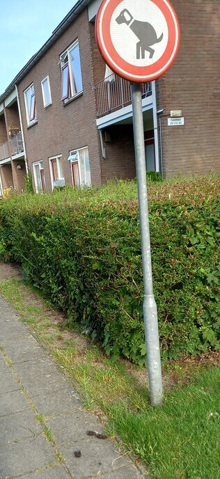 Staat dit bord soms te hoog? - Foto: Ingezonden foto
