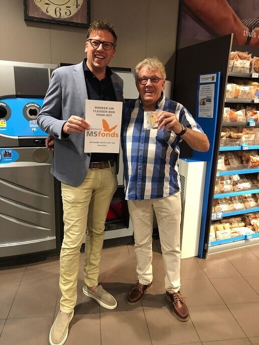 Emballage bonnen actie bij AH brengt €188,90 op voor het MS-fonds