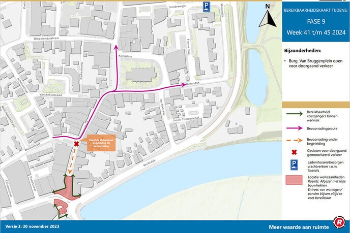 Het laatste stukje Prinsenstraat en bij de brug - Foto: Gemeente Dalfsen