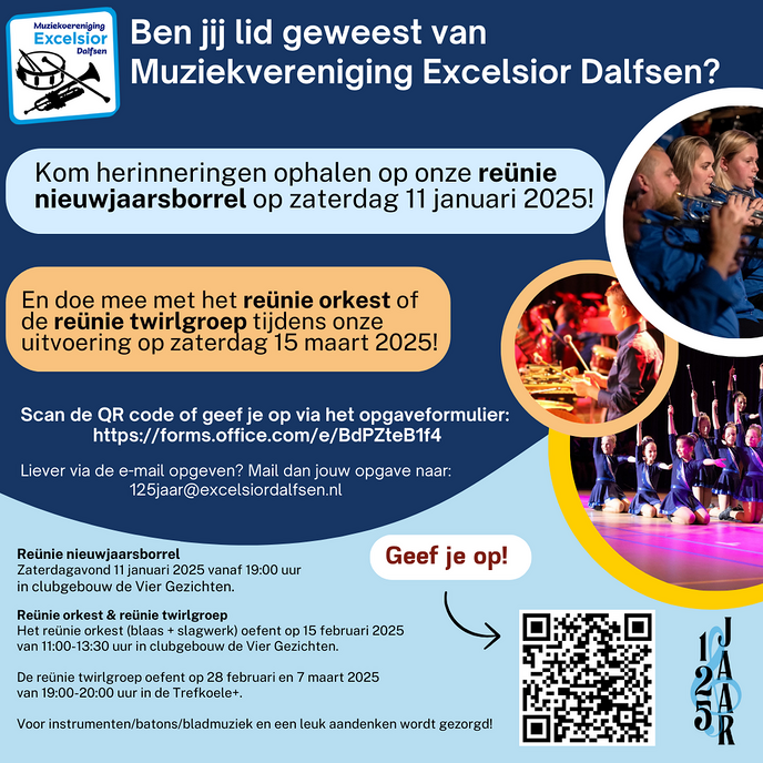 125-jarig jubileum Muziekvereniging Excelsior - Foto: Ingezonden foto
