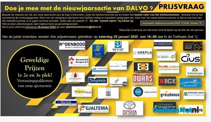 Sponsorprijsvraag langer open!!! - Foto: Ingezonden foto