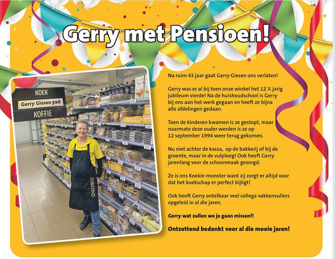 Gerry van de Jumbo met Pensioen!