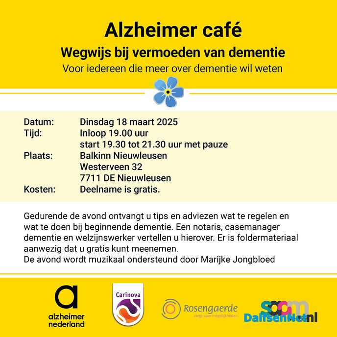 Alzheimer Café in Nieuwleusen - Foto: Ingezonden foto