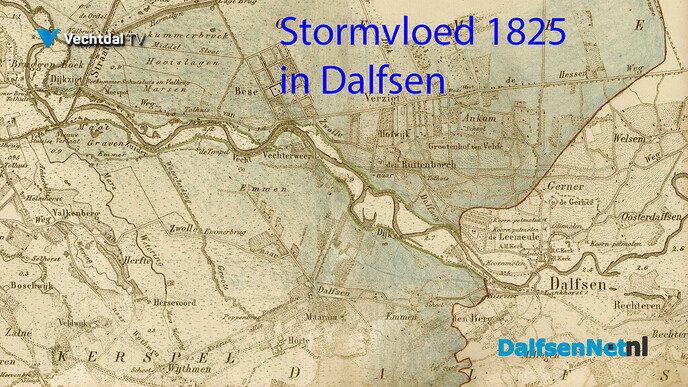 Dalfsen tijdens de ‘vergeten’ stormvloed in 1825 - Foto: Ingezonden foto