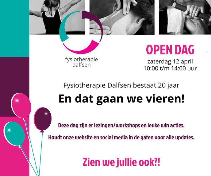 Open Dag van Fysiotherapie Dalfsen op zaterdag 12 april