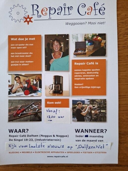 Maandag 5 mei geen Repair-Café - Foto: Ingezonden foto