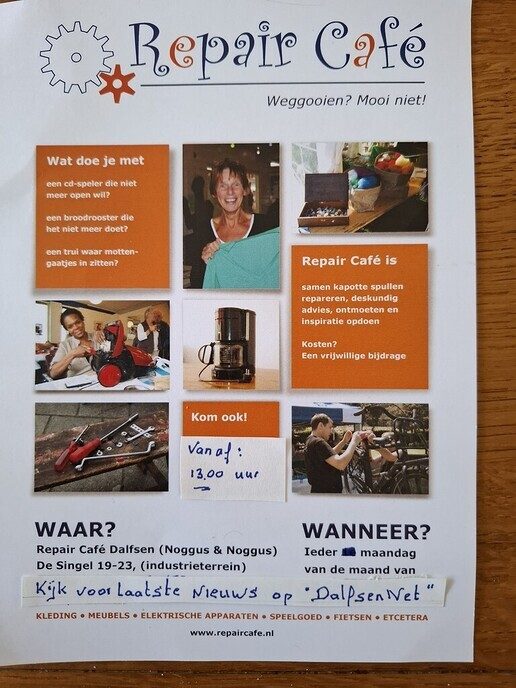 Hoera: Maandag 12 mei weer Repair-Café - Foto: Ingezonden foto