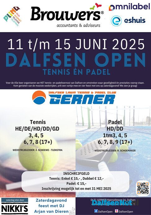 Dalfsen Open tennis- en padeltoernooi - Foto: Ingezonden foto