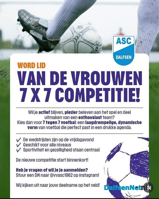 Vrouwenvoetbal 7×7 ASC - Foto: Ingezonden foto