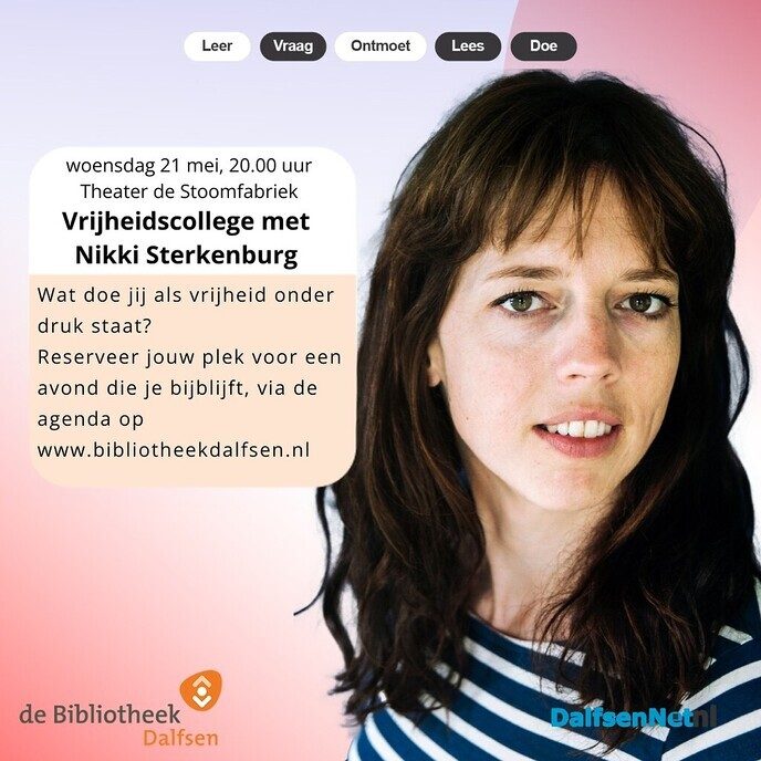 Gratis Vrijheidscollege met Nikki Sterkenburg - Foto: Ingezonden foto