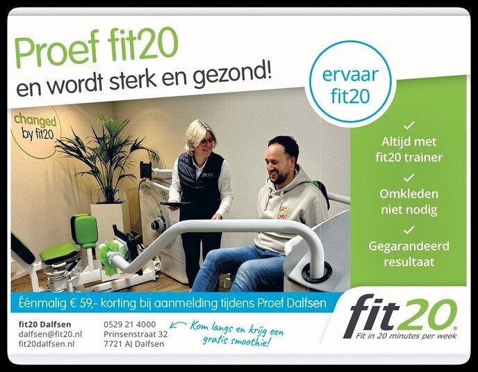 Fit20: Kom tijdens “Proef Dalfsen” naar onze open dag
