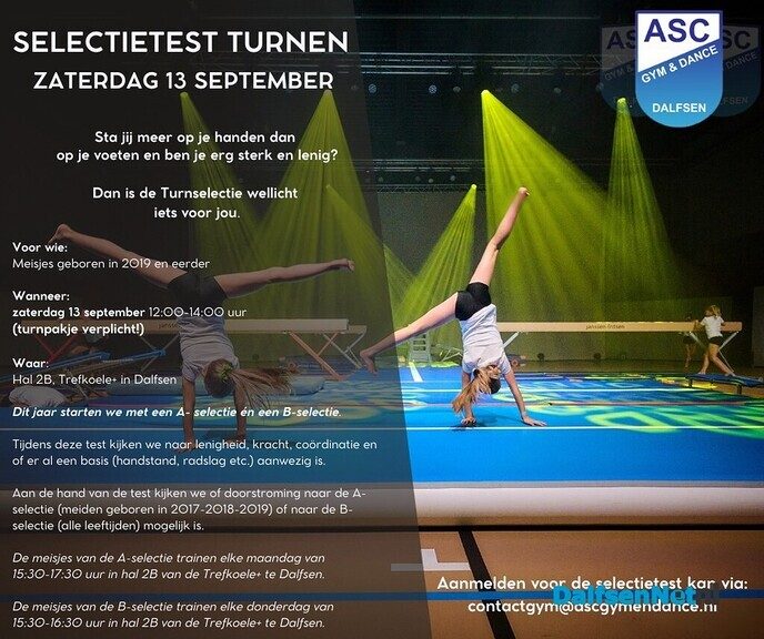 Nieuwe turngroep bij ASC - Foto: Ingezonden foto