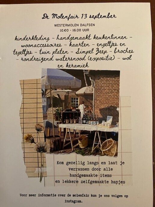 Zaterdag 13 september Fair bij de Westermolen - Foto: Ingezonden foto