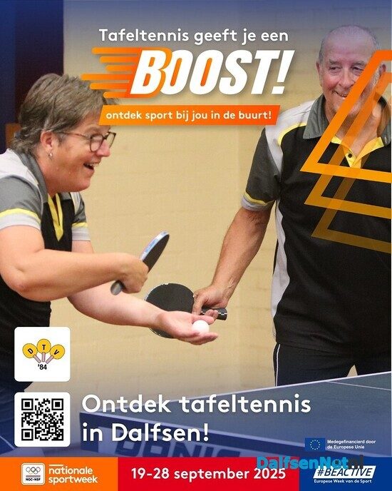 Nationale Sportweek 2025: Tafeltennis geeft Dalfsen een boost! - Foto: Ingezonden foto