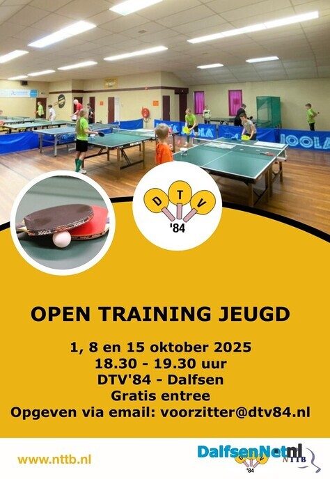 Open training tafeltennis voor jeugd - Foto: Ingezonden foto