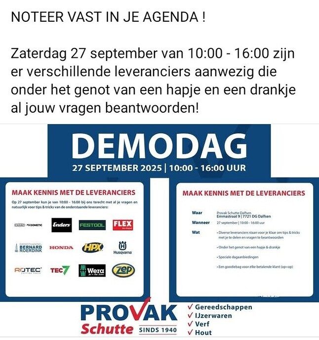 Demodag Provak Schutte Dalfsen 27 sept.