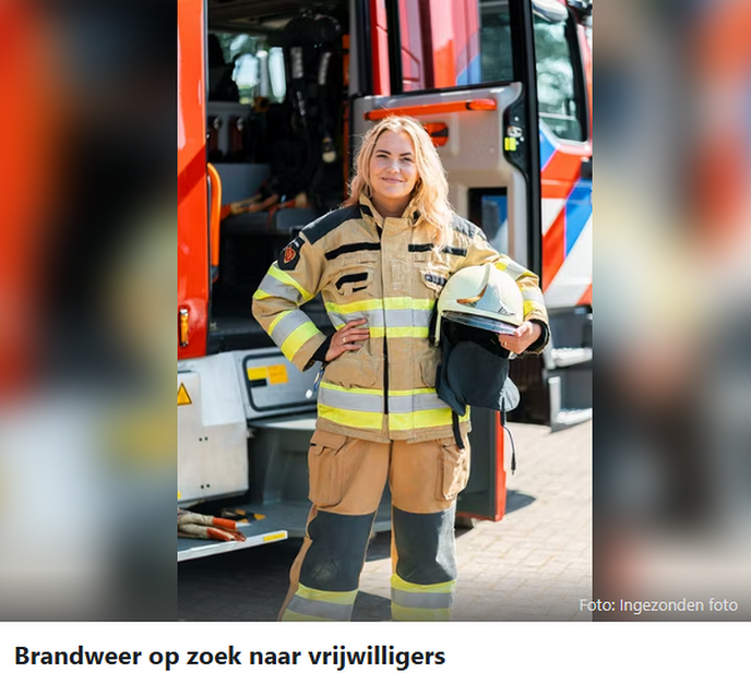 De Brandweer: Wij zijn echt hard op zoek naar vrijwilligers