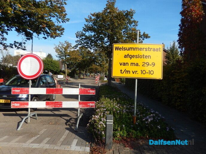 Werkzaamheden in het centrum van Dalfsen - Foto: Willy