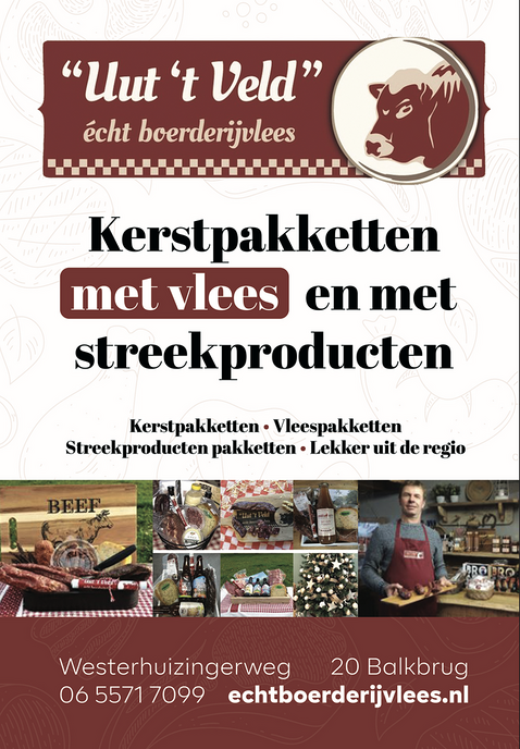 Kerstpaketten met vlees en met streekproducten – Uut ’t Veld
