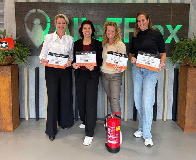 Vier gecertificeerde BHV toppers bij AlleZFlex