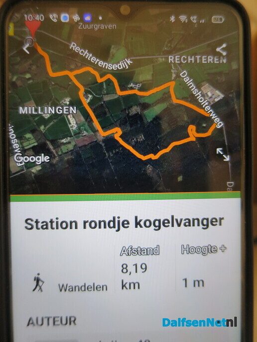 Vanmorgen weer een mooie 2 G wandeling, lang, uitgezet - Foto: Wim