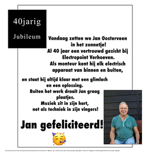 Jan 40 jaar daar al actief - Foto: Ingezonden foto