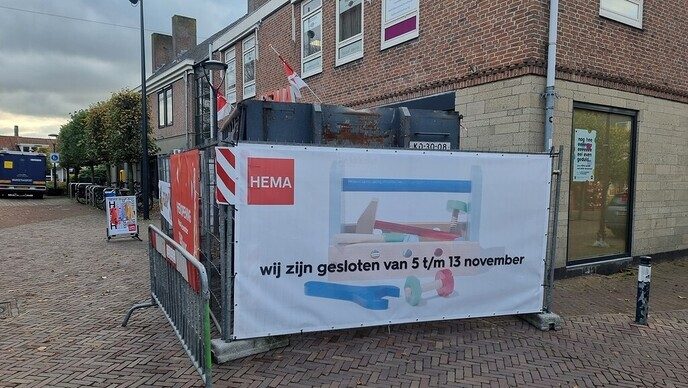 Verbouwing en tijdelijke sluiting HEMA Dalfsen  - Foto: Ingezonden foto