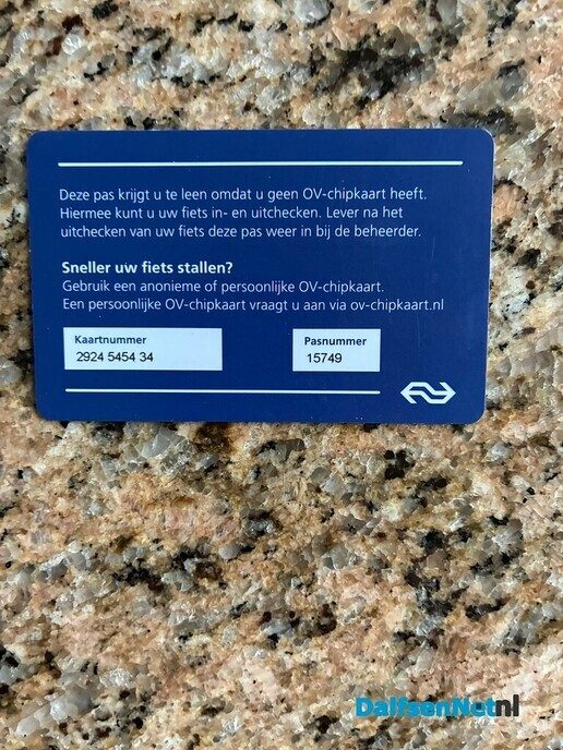 Gevonden: leenpas fietsenstalling NS - Foto: Ingezonden foto