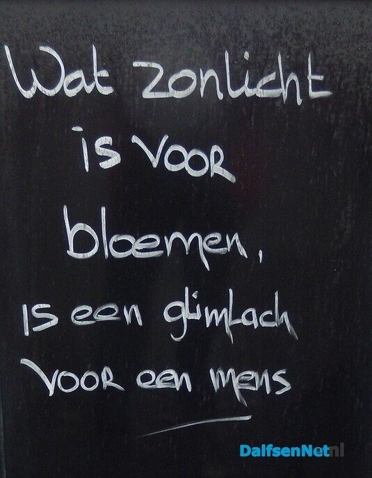 We zagen weer een krijtbord - Foto: Willy