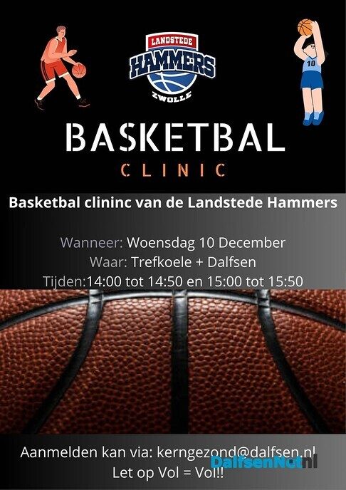 Basketbal clinic 10 december - Foto: Ingezonden foto
