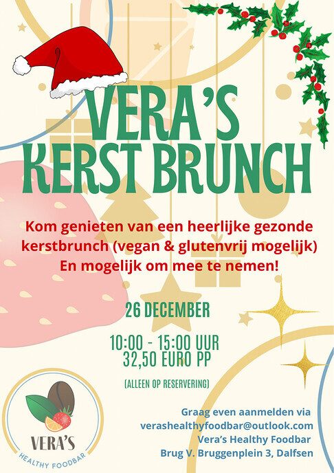 Kom op 26 december genieten van een heerlijke kerstbrunch in Vera’s foodbar