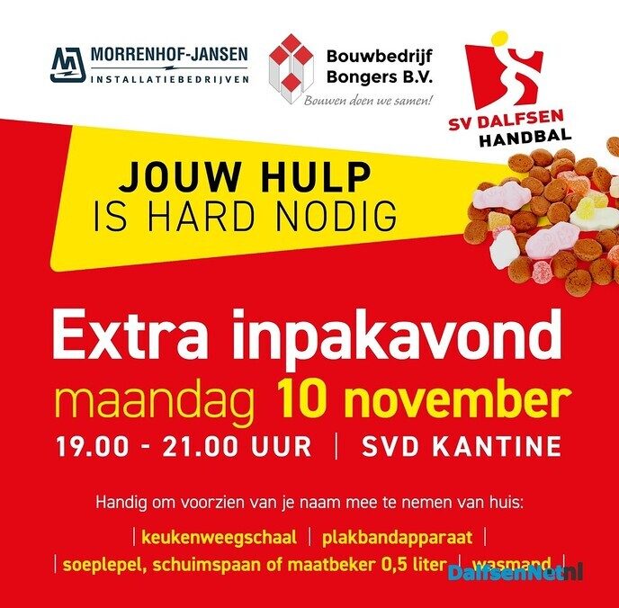 Help jij ons pepernoten inpakken? - Foto: Ingezonden foto